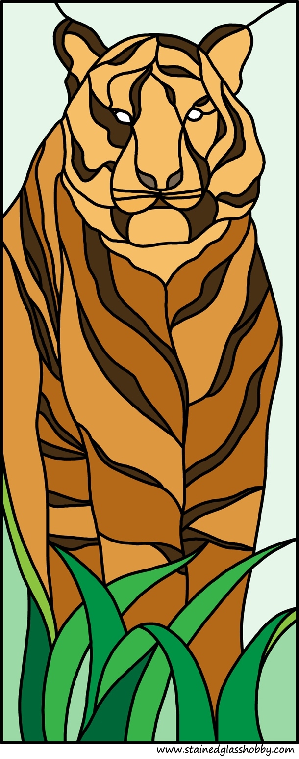 stained glass tiger design