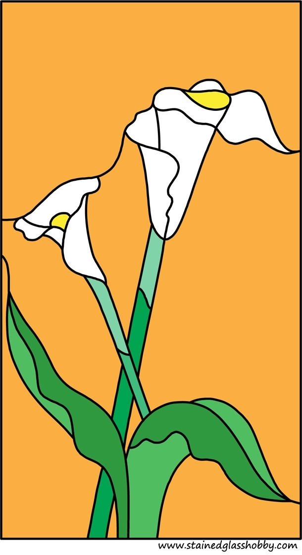 Flower gilju stained glass design