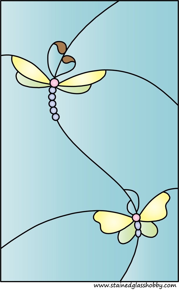 Butterflies stained glass design