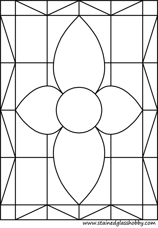 Rectangular stained glass pattern