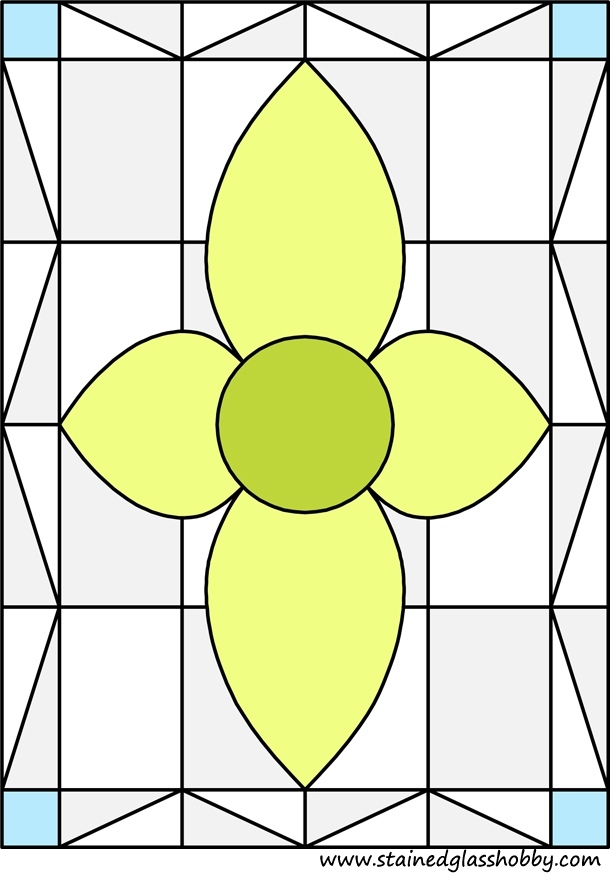 Rectangular stained glass design