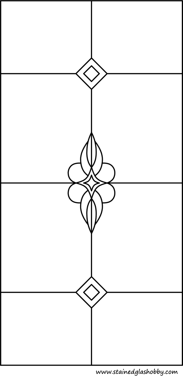 Rectangular stained glass pattern