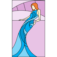 Stained glass mermaid panel 1