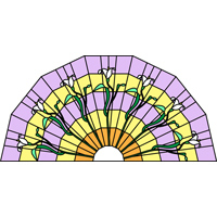 Semi-circular stained glass pattern 2
