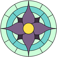 Flower round panel pattern