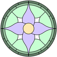 Flower stained glass design