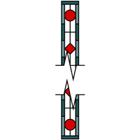 Stained glass long panel pattern variation