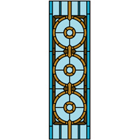 Stained glass door panel with Celtic knot style design