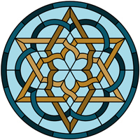Star Celtic knot round panel pattern