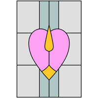 Heart shape stained glass window design